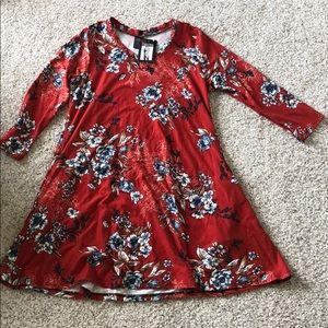 Printed V-Neck 3/4 Sleeve Tunic